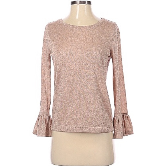 NWT J.Crew Size XS Long Sleeve Top. Metallic Gold. - Picture 1 of 5